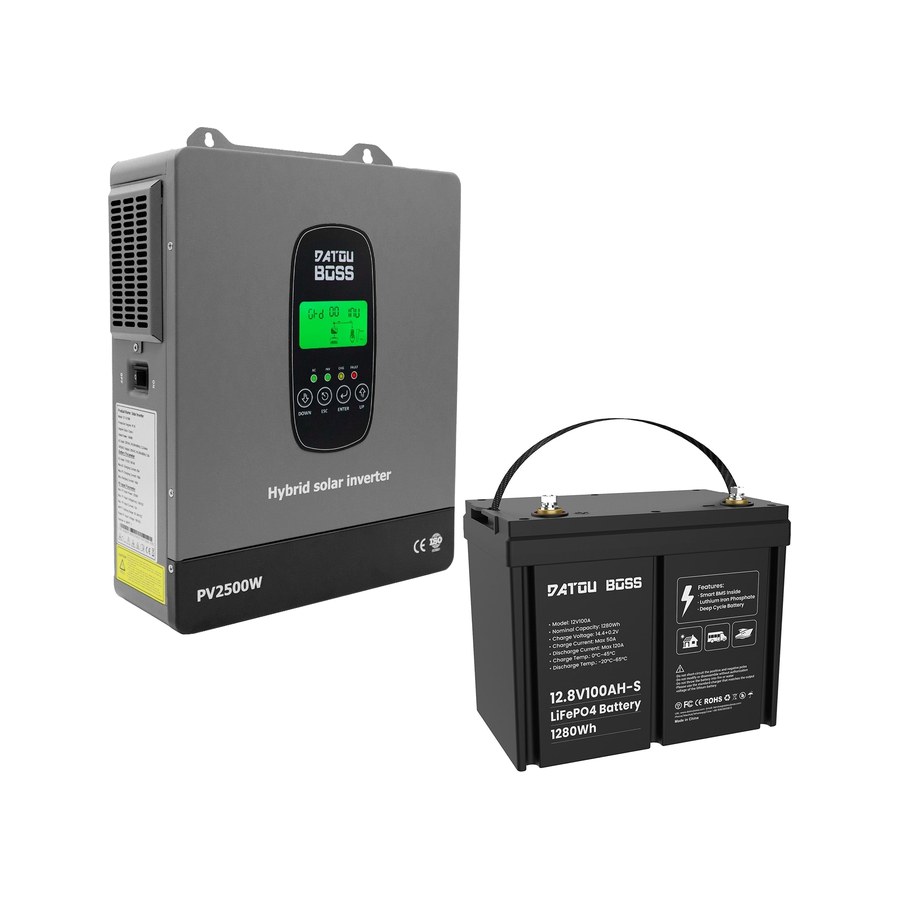 Kit onduleur hybride 1800 W avec batterie LiFePO4 1,28 kWh